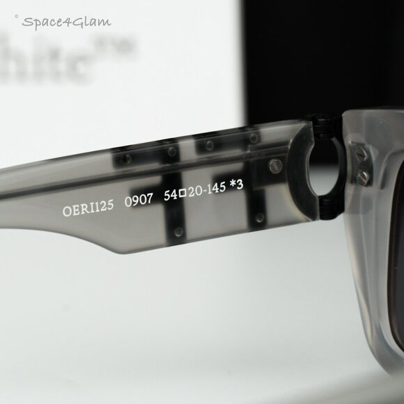 Off-White Men Sunglasses Grey Crystal Square OERI125 HAYS 0907 NEW AUTHENTIC - Picture 6 of 13
